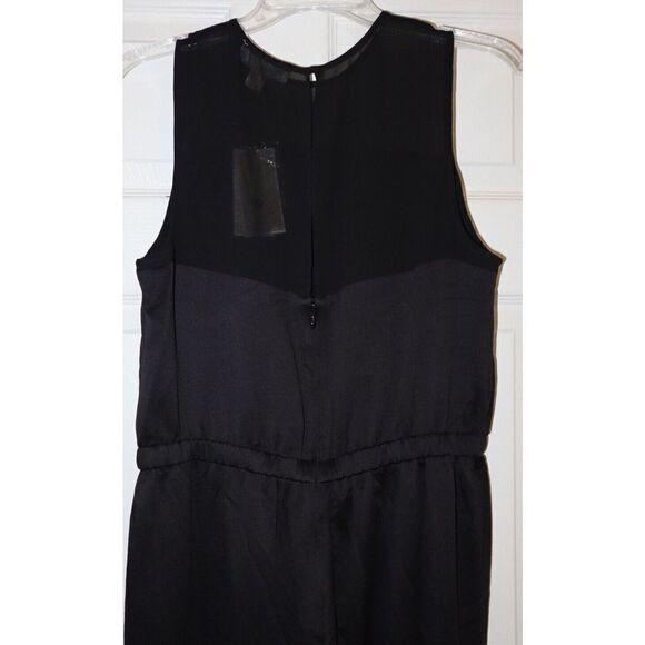 Michael Michael Kors Women's Sz 10 Black Feather Trim Jumpsuit $195 - Picture 7 of 14